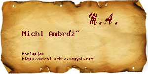Michl Ambró névjegykártya